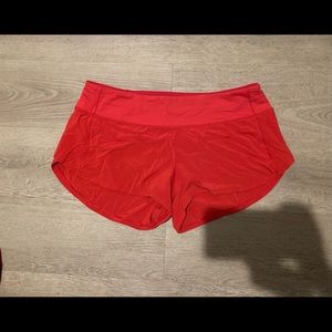 Red Lululemon Shorts Size 6